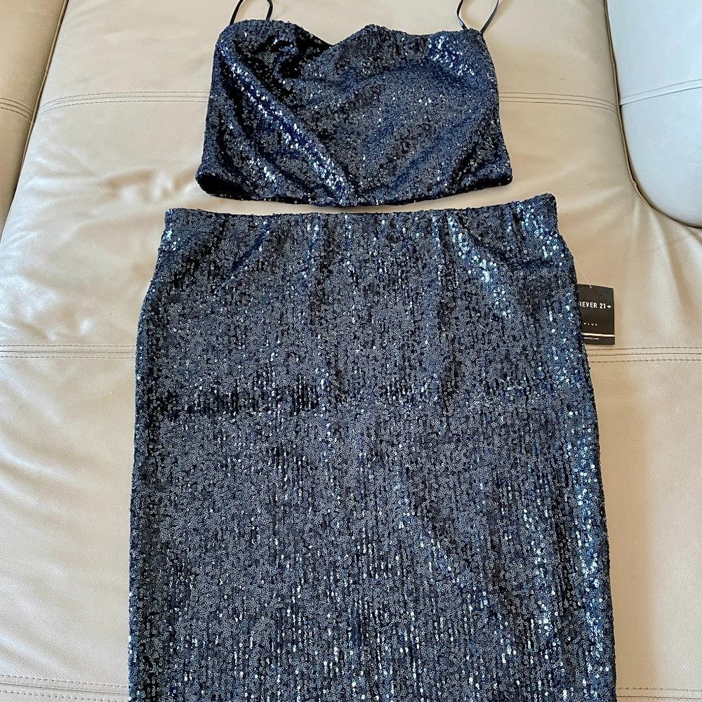 Sequined skirt and Crop Top NWT